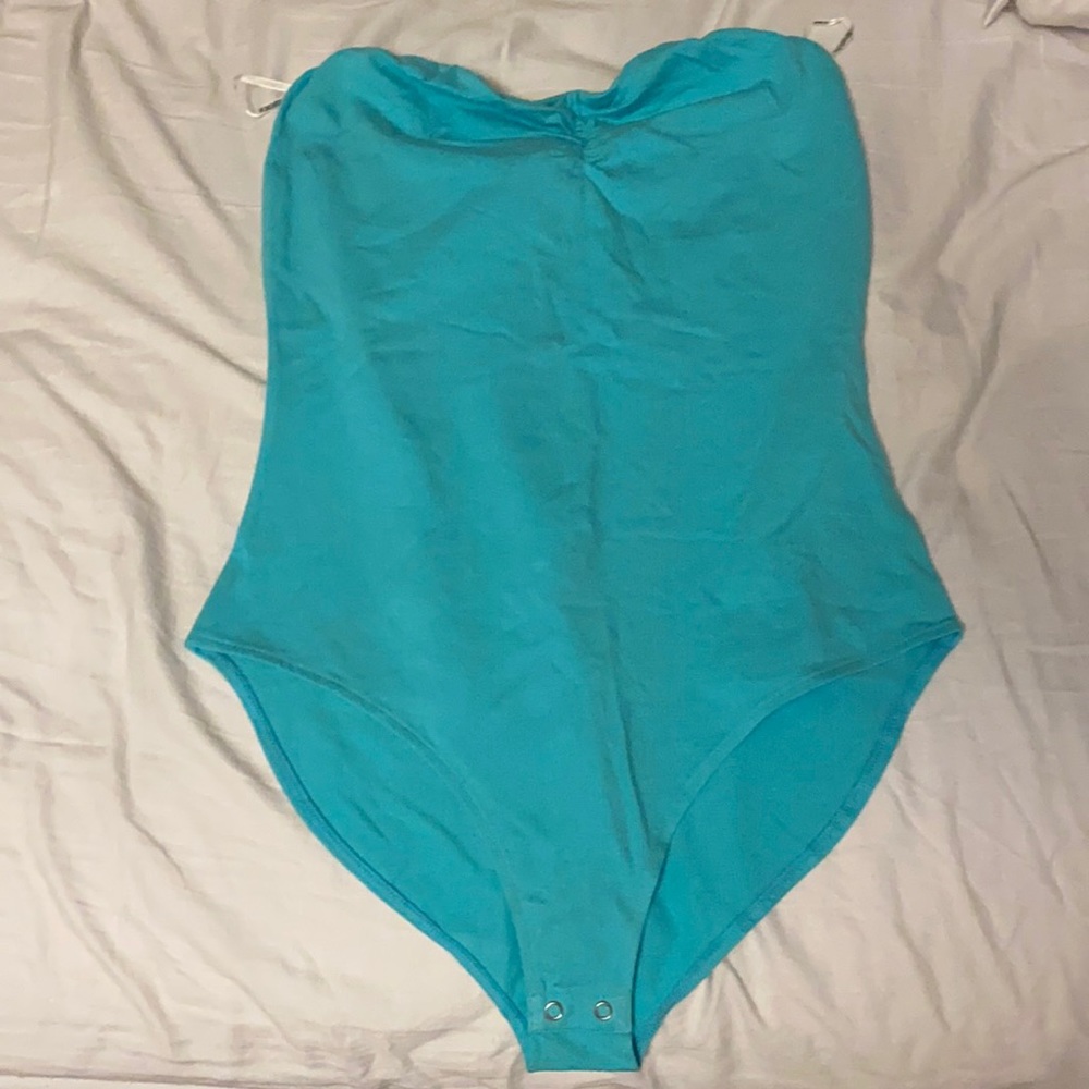 Forever 21 Blue Tube Top Bodysuit Sz 1X